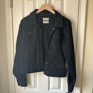 Mudd Black Distressed Jean Jacket